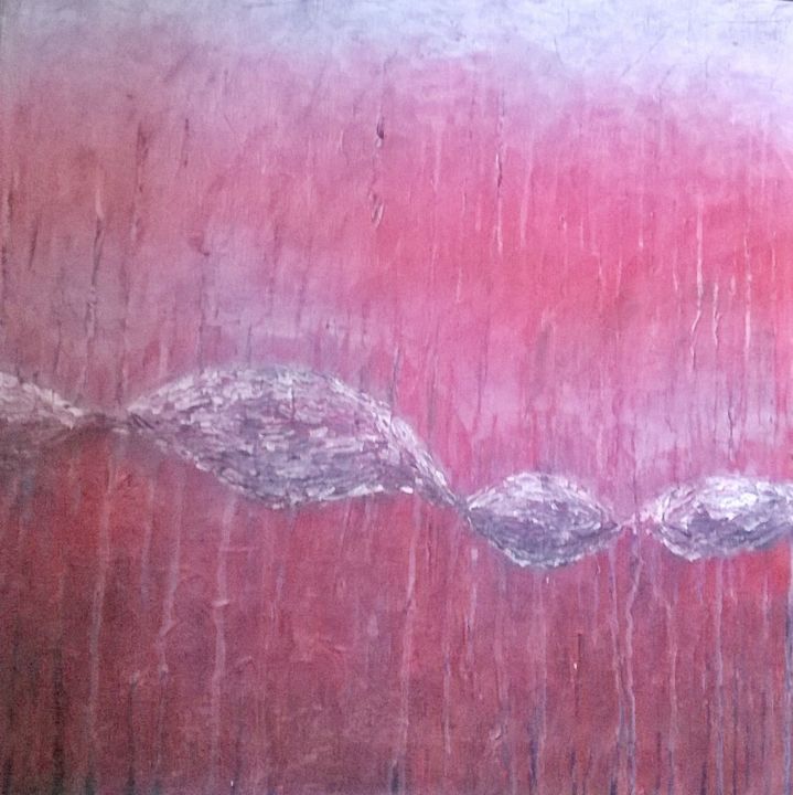 Pintura titulada "Paysage rouge et gr…" por Valérie Eymeric, Obra de arte original, Acrílico