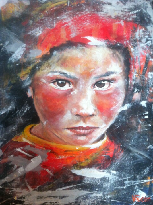 Painting titled "Mongolia 36" by Valérie Faucon, Original Artwork, Acrylic