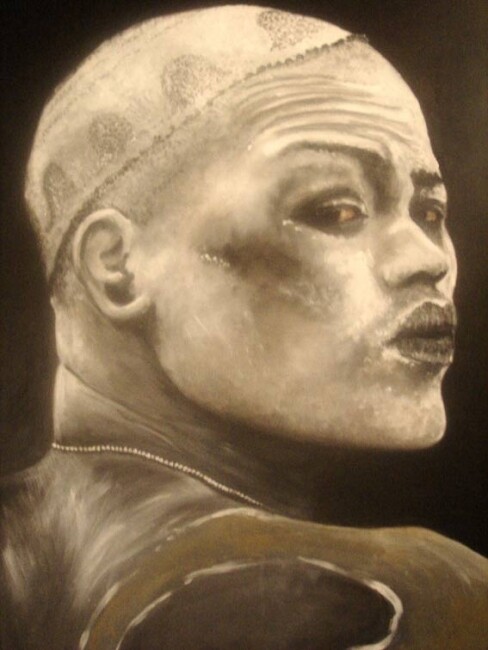 Peinture intitulée "peuple de l'omo 2" par Valérie Faucon, Œuvre d'art originale, Acrylique