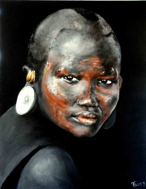 Peinture intitulée "les peuple de l'omo…" par Valérie Faucon, Œuvre d'art originale, Acrylique