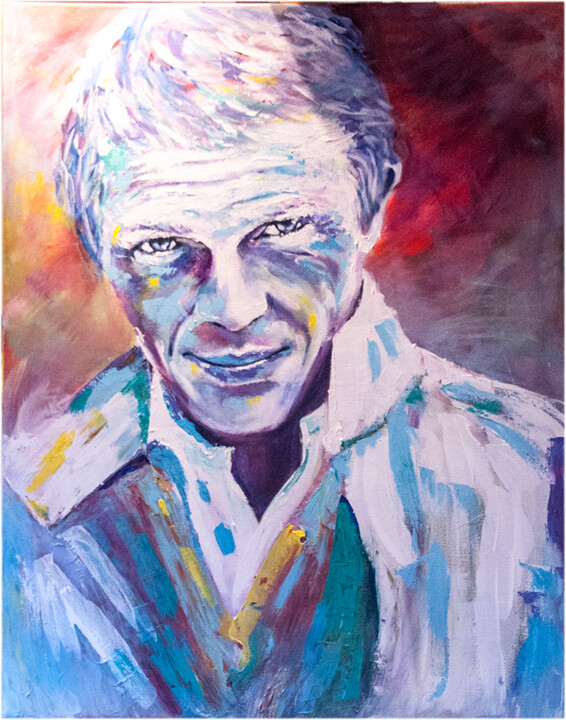 Painting titled "steve-mcqueen.jpg…" by Valérie Faucon, Original Artwork, Acrylic
