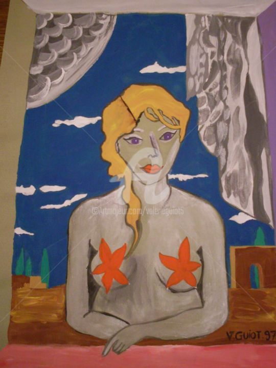 Peinture intitulée "Etoile de mer." par Valerie Guiot, Œuvre d'art originale, Huile