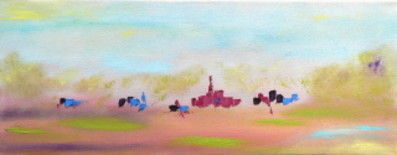 Painting titled "Campagne automnale" by Valérie Han-Li-Kuin, Original Artwork