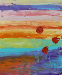 Painting titled "Coquelicots" by Valérie Han-Li-Kuin, Original Artwork