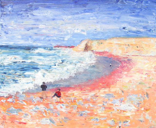 Peinture intitulée "QUIBERON L'ANSE DE…" par Valerie   Jouve, Œuvre d'art originale, Acrylique