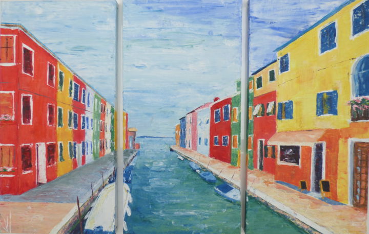 Painting titled "Burano" by Valerie   Jouve, Original Artwork, Acrylic