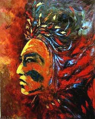 Peinture intitulée "Chaman" par Valerie Mure, Œuvre d'art originale