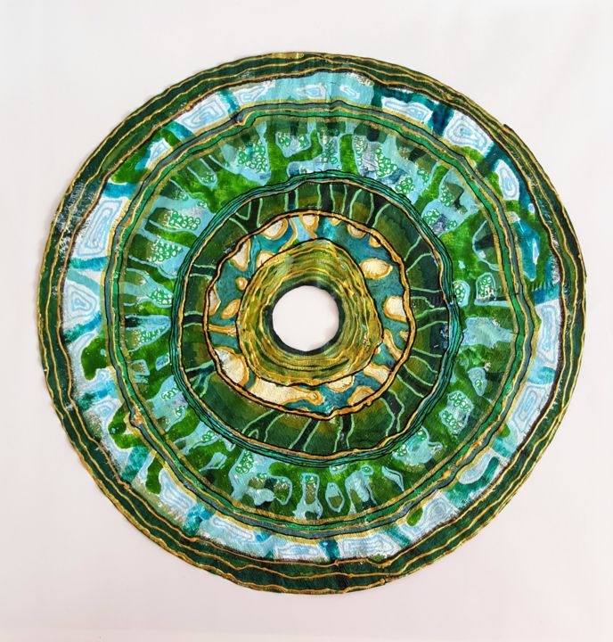 Art textile intitulée "cercle 8" par Valérie Thévenot, Œuvre d'art originale