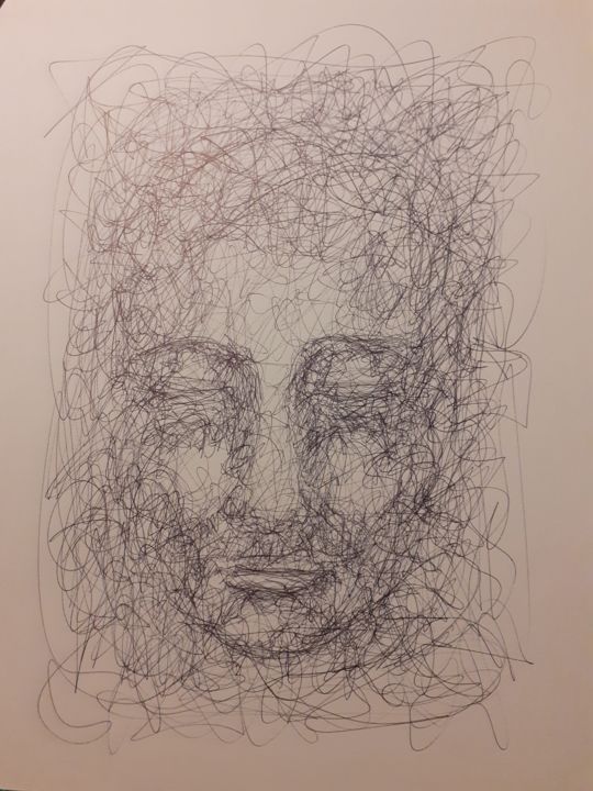 Dessin intitulée "portrait 7" par Valérie Thévenot, Œuvre d'art originale, Encre