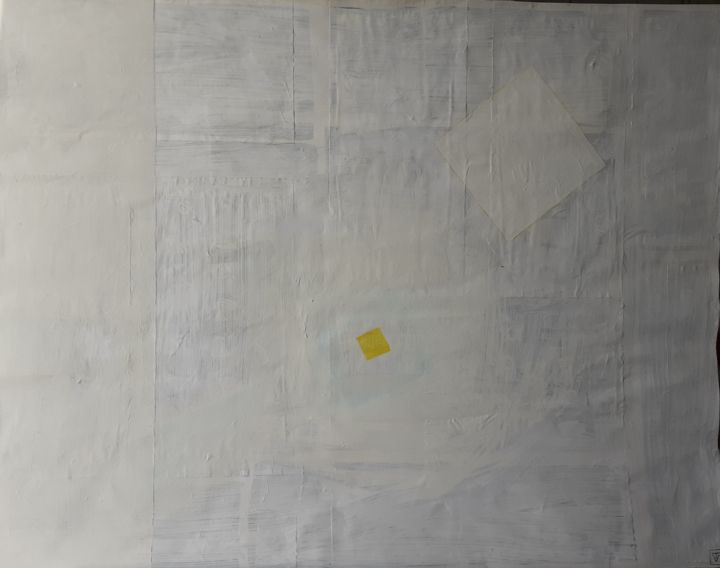 Peinture intitulée "petit carré jaune#5" par Valérie Thévenot, Œuvre d'art originale, Acrylique