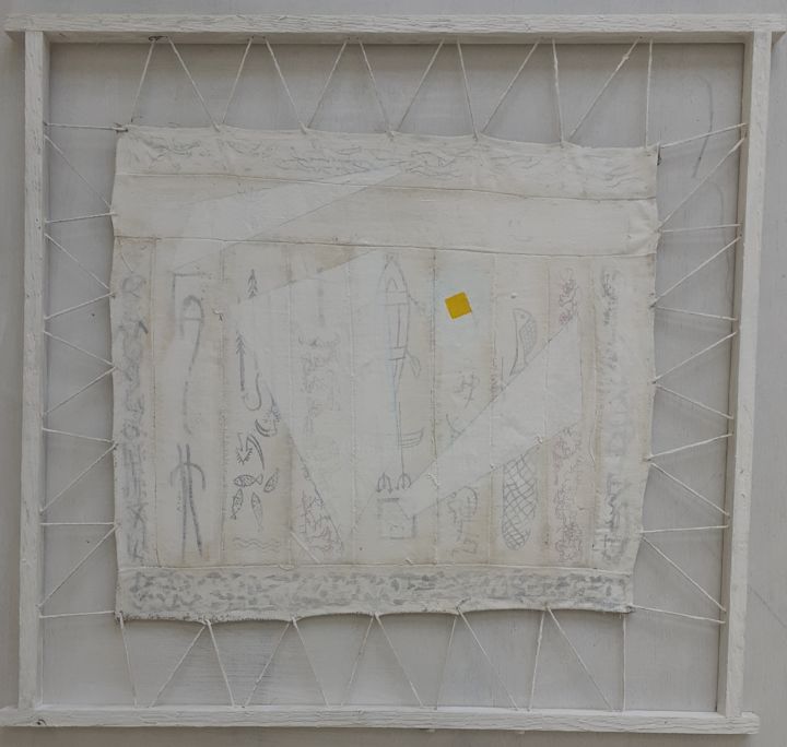 Pintura intitulada "petit carré jaune #9" por Valérie Thévenot, Obras de arte originais, Acrílico