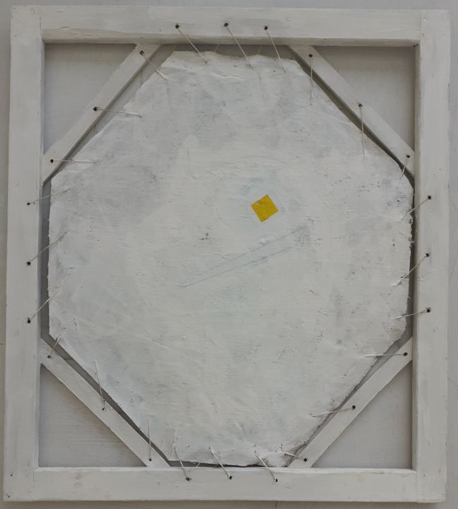 Pintura intitulada "petit carré jaune #…" por Valérie Thévenot, Obras de arte originais, Acrílico