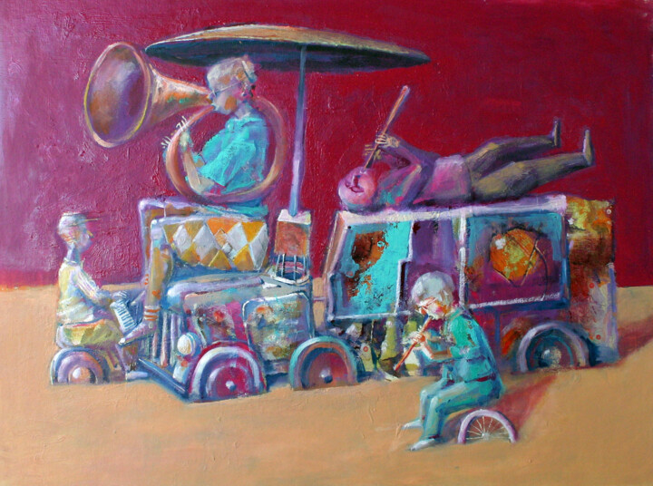 Painting titled "orchestre" by Valerii Buev, Original Artwork, Oil