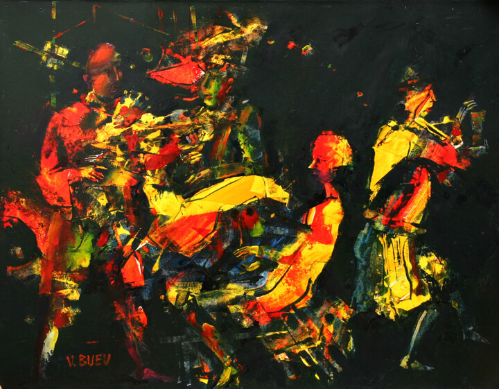 Painting titled "fiesta" by Valerii Buev, Original Artwork, Oil