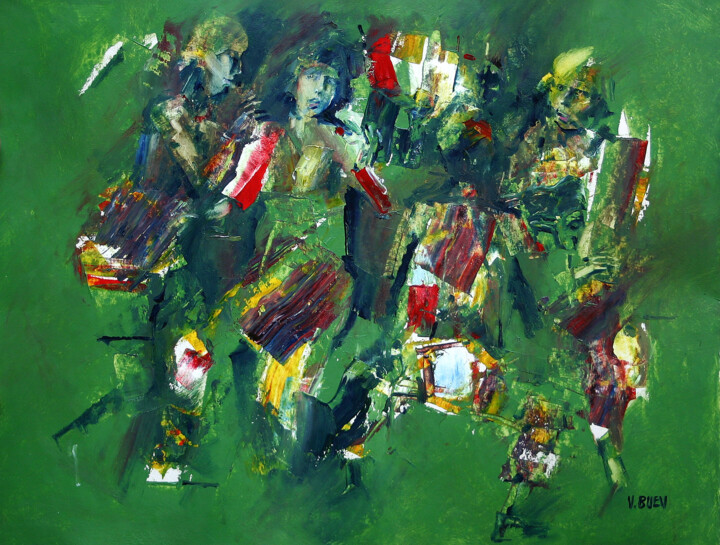 Painting titled "Bande" by Valerii Buev, Original Artwork, Oil