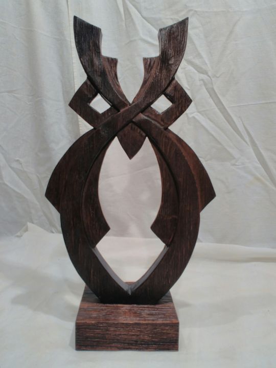 Sculpture intitulée "Филин" par Valerii Liakhov, Œuvre d'art originale, Bois