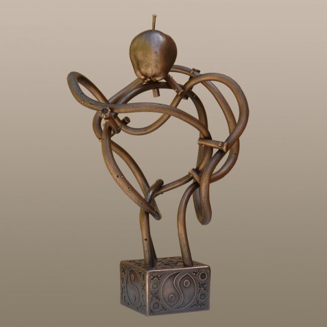 Sculpture titled ""К познанию - через…" by Valerii Okarskii, Original Artwork, Metals