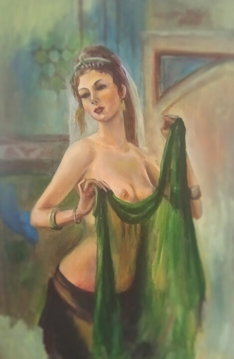 Malerei mit dem Titel "Girl_" von Valerii Radzikhovskyi, Original-Kunstwerk, Öl