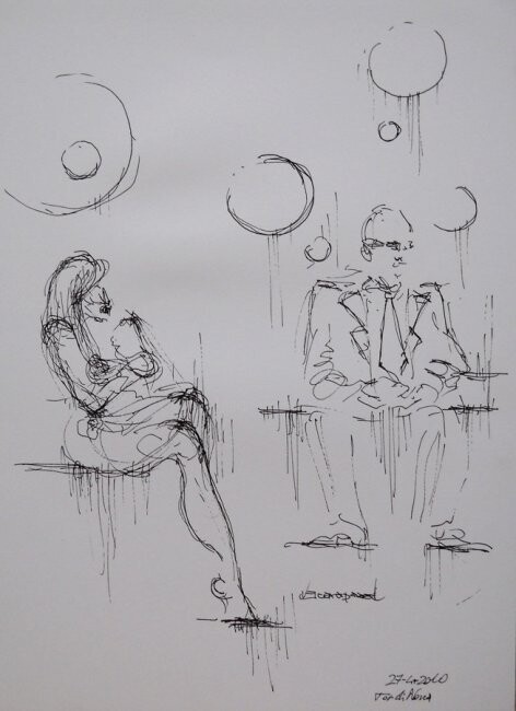 Drawing titled ""concorso al Teatro…" by Valerio Scarapazzi, Original Artwork