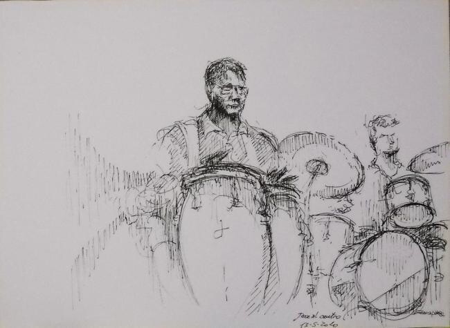 Disegno intitolato ""Jazz al Centro , 1…" da Valerio Scarapazzi, Opera d'arte originale
