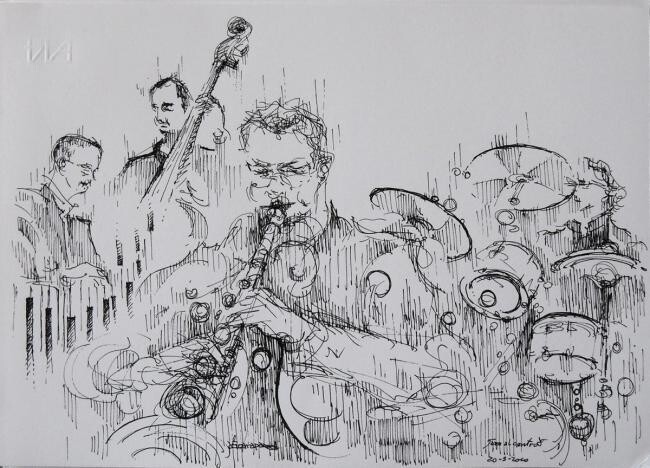 Disegno intitolato ""Jazz al Centro , 2…" da Valerio Scarapazzi, Opera d'arte originale