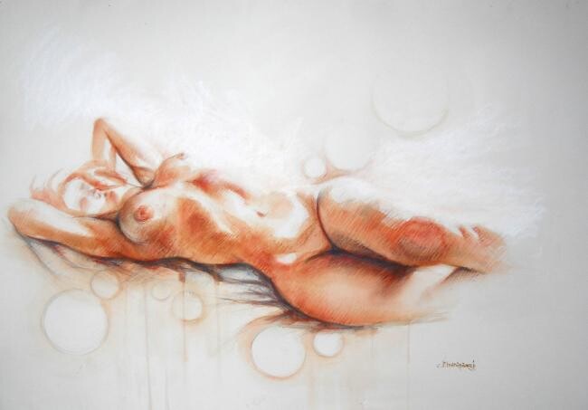 Painting titled ""studio di nudo sdr…" by Valerio Scarapazzi, Original Artwork