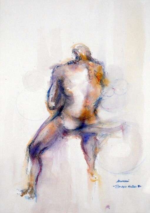 Drawing titled ""studio di nudo mas…" by Valerio Scarapazzi, Original Artwork