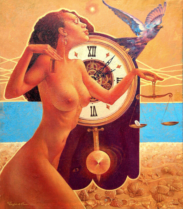 Painting titled "Weight of Time" by Valeriy Kot, Original Artwork, Oil