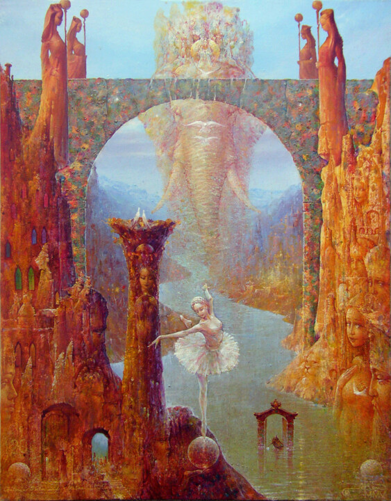 Картина под названием "Gate of Fate" - Valeriy Kot, Подлинное произведение искусства, Масло