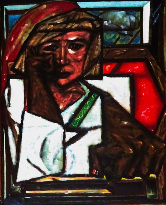 Painting titled "carateka" by Valériy Mishchenko, Original Artwork, Oil Mounted on Wood Stretcher frame