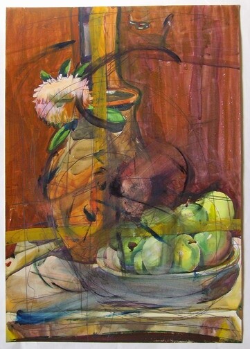 Peinture intitulée "pommes" par Valériy Mishchenko, Œuvre d'art originale, Huile