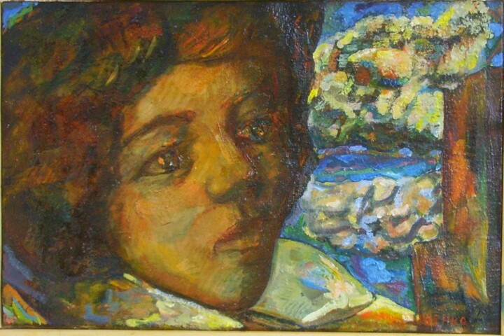 Schilderij getiteld "garçon" door Valériy Mishchenko, Origineel Kunstwerk, Olie