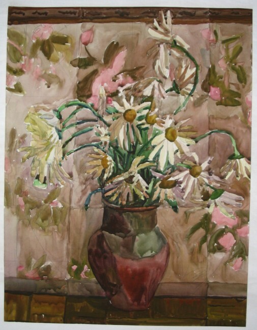 Schilderij getiteld "marguerites" door Valériy Mishchenko, Origineel Kunstwerk, Olie