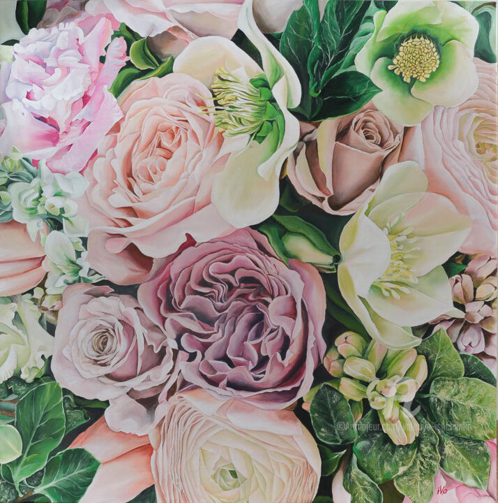 Peinture intitulée "Spring bouquet" par Valeriya Ishchenko, Œuvre d'art originale, Huile