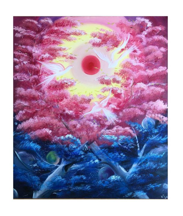 "Two worlds" başlıklı Tablo Valeriya Samchileeva tarafından, Orijinal sanat, Petrol