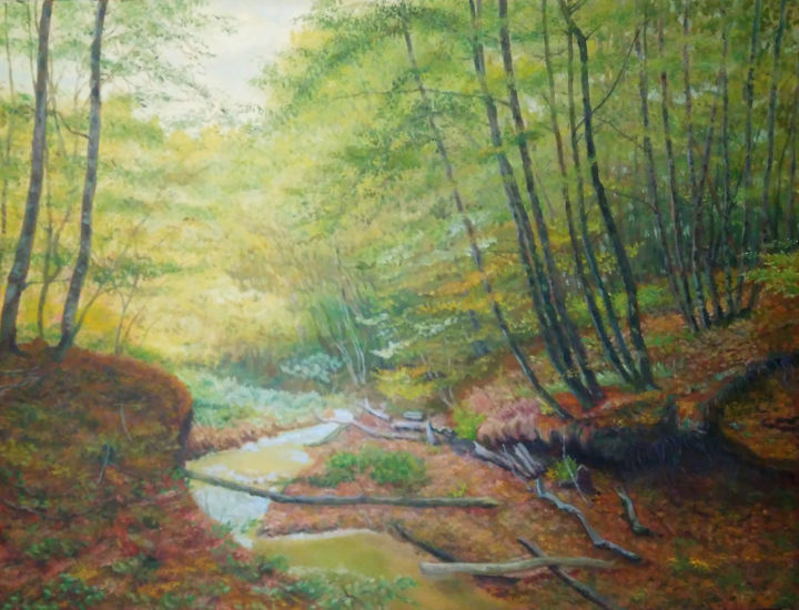 Картина под названием "Русский лес" - Valeria Art Gallery, Подлинное произведение искусства, Масло