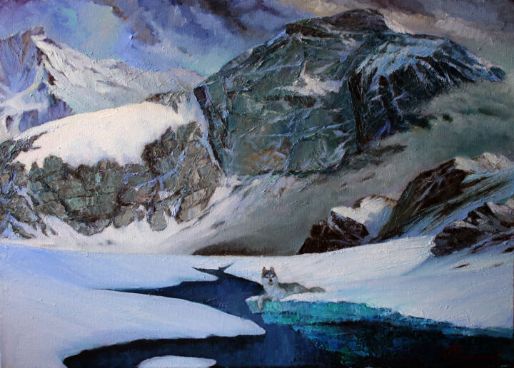 Painting titled "white silence" by Valery Budanov, Original Artwork, Oil