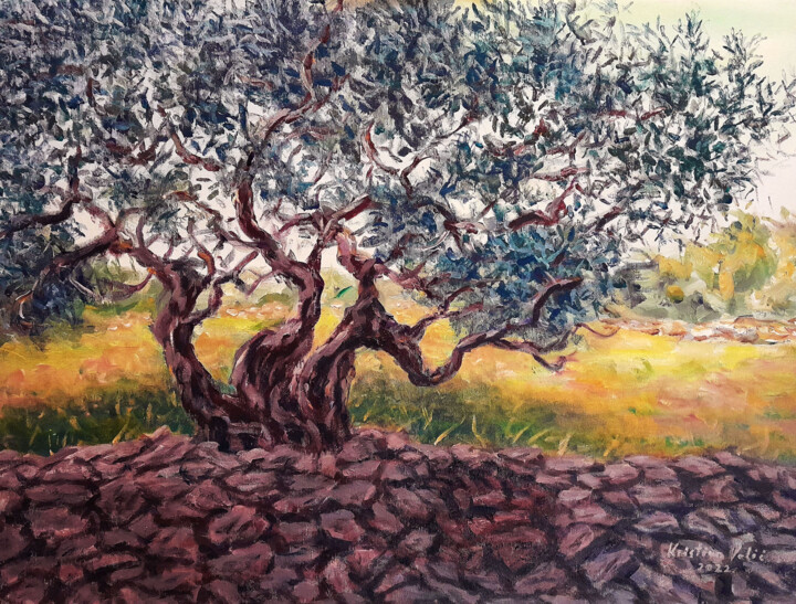 Schilderij getiteld "Olive tree #5" door Kristina Valić, Origineel Kunstwerk, Acryl