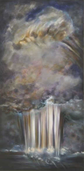 Painting titled "Desert Rain" by Linda Vallejo, Original Artwork