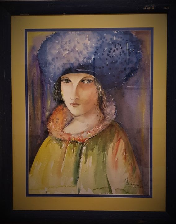 Pintura titulada "Dama rusa" por Fernando Valluerca, Obra de arte original, Acuarela Montado en Bastidor de camilla de madera