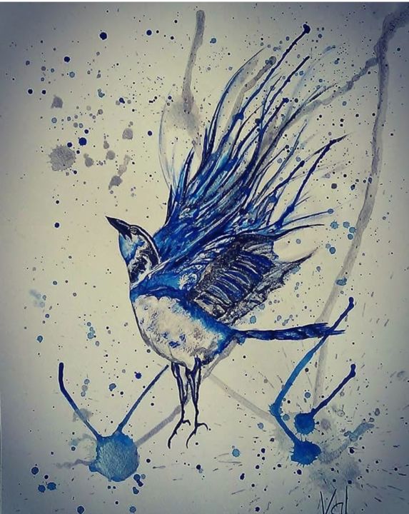 Painting titled "The Not-So-Bashful…" by Valerija Pavic (Valerie Art), Original Art, Acrylic