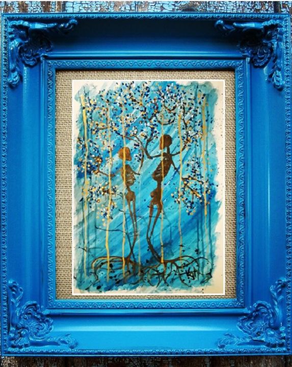 Painting titled "Dancers" by Valerija Pavic (Valerie Art), Original Art, Acrylic