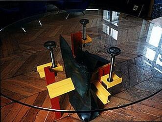 Sculpture intitulée "Table ronde de Titan" par Valtat Alain, Œuvre d'art originale