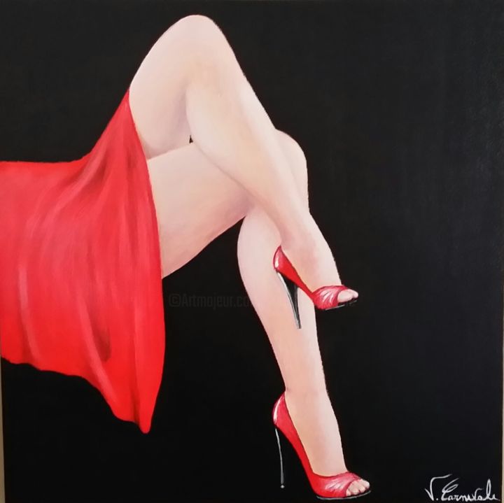 Painting titled "Le gambe delle Donne" by Valter Carnevale, Original Artwork, Acrylic