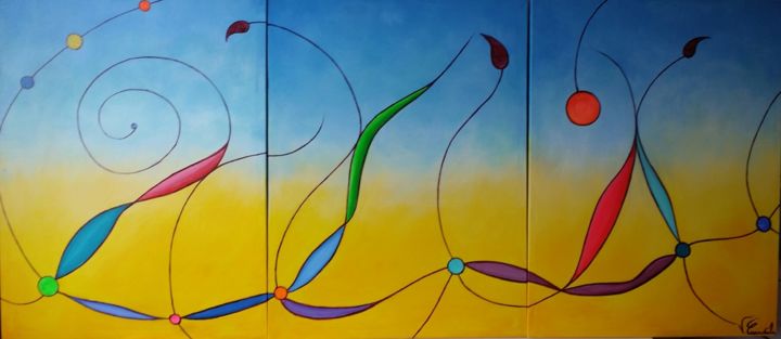 Painting titled "Star Gate" by Valter Carnevale, Original Artwork, Acrylic