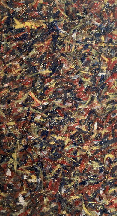 Ζωγραφική με τίτλο "Omaggio a Pollock" από Valter Vari, Αυθεντικά έργα τέχνης, Ακρυλικό