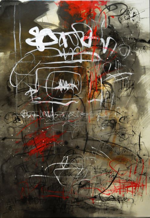 Painting titled "Graffitis" by Van Thaï, Original Artwork, Acrylic