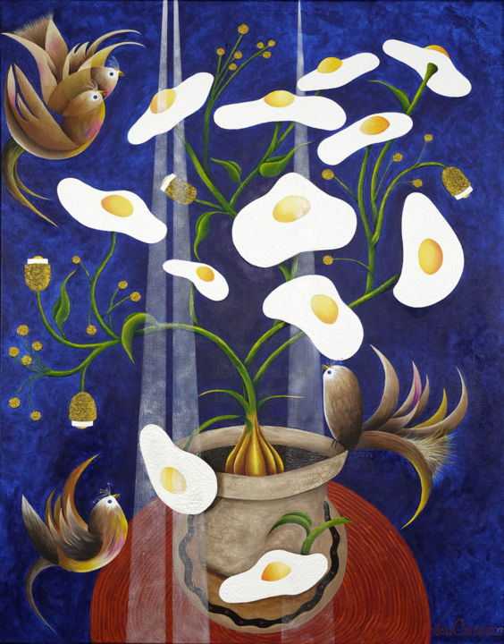 Painting titled "Réémergence" by Van Calder, Original Artwork, Acrylic