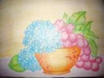 Pintura intitulada "Fruta e Flores" por Vanda Estriga, Obras de arte originais