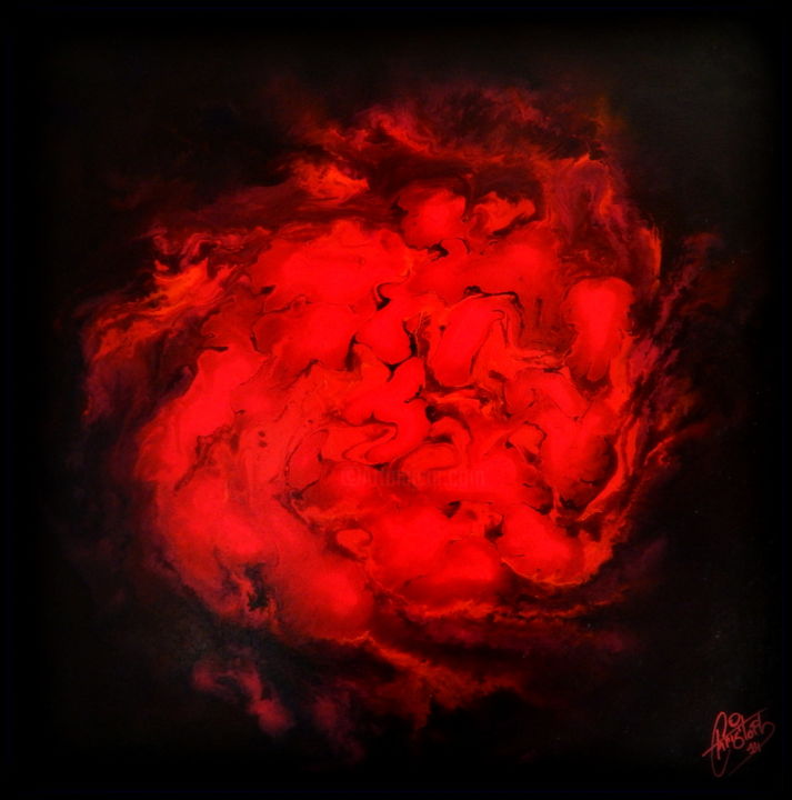 Painting titled "A Touch of Red..." by Vandaelechristoph, Original Artwork, Acrylic